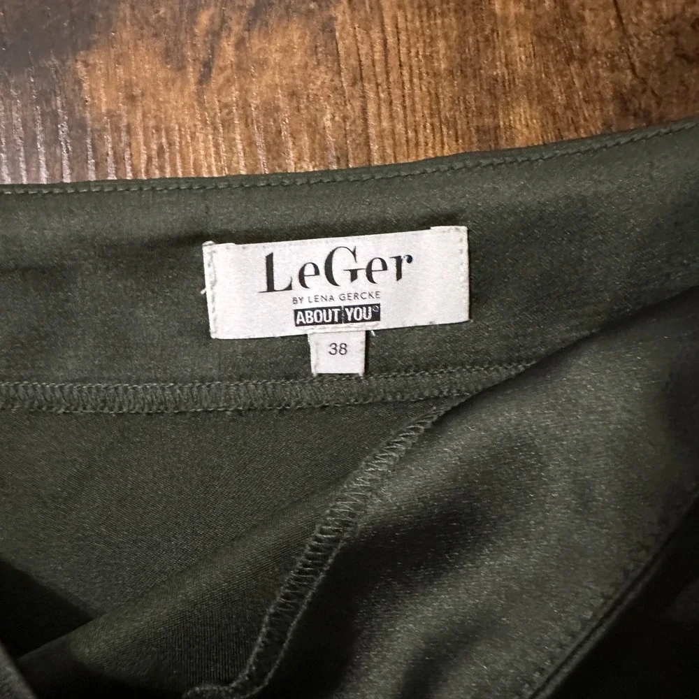 LeGer Lena Gercke Satin Skirt Womens 38 Black Side Button Mini Skirt LEG0549001